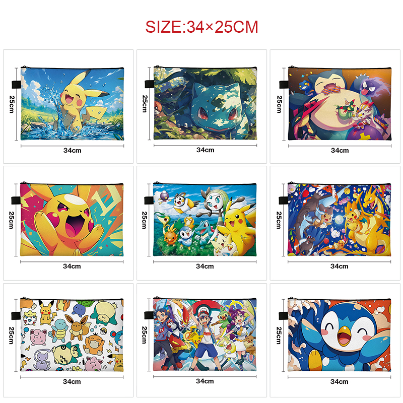pokemon anime A4 file bag