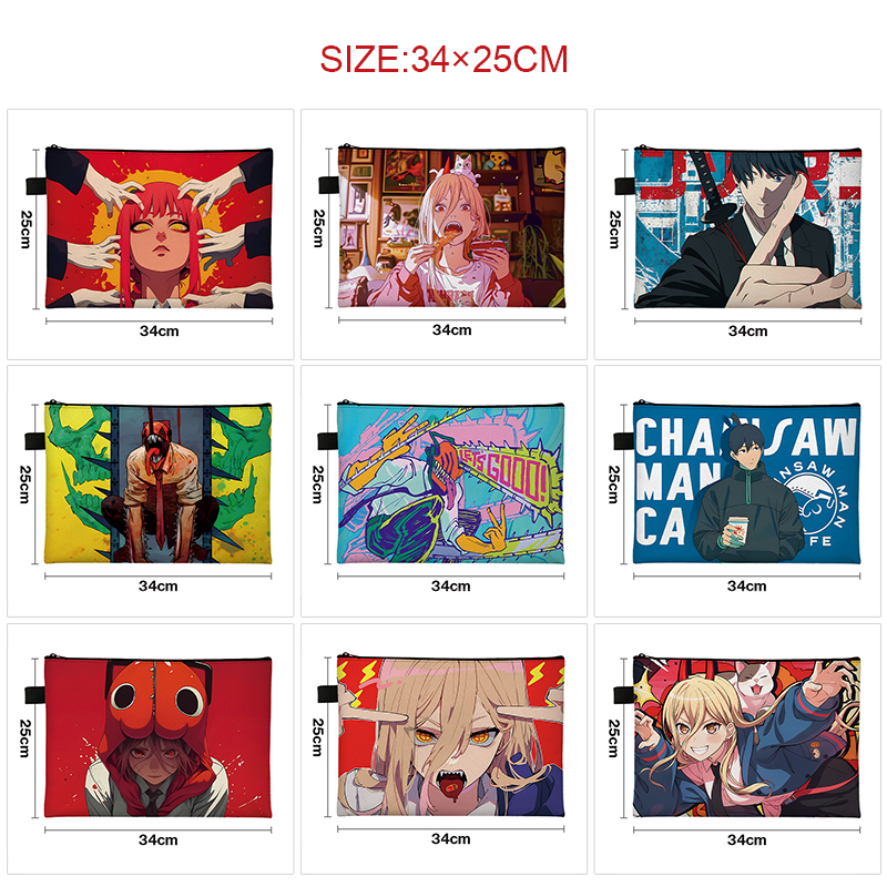 chainsaw man anime A4 file bag