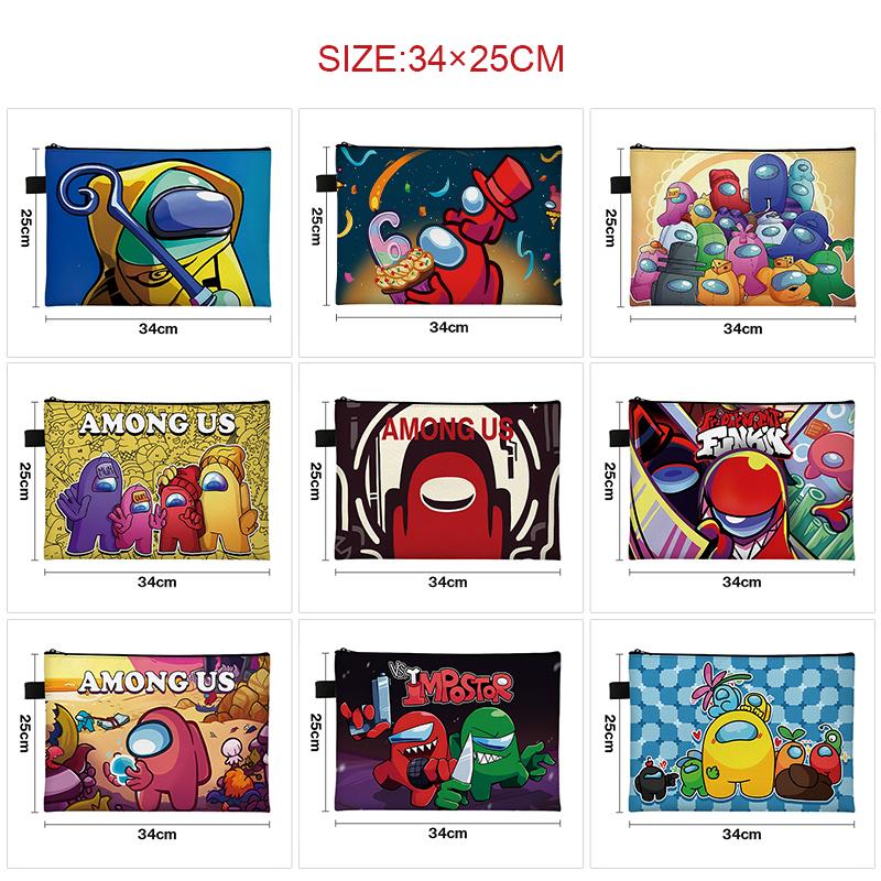 among us anime A4 file bag