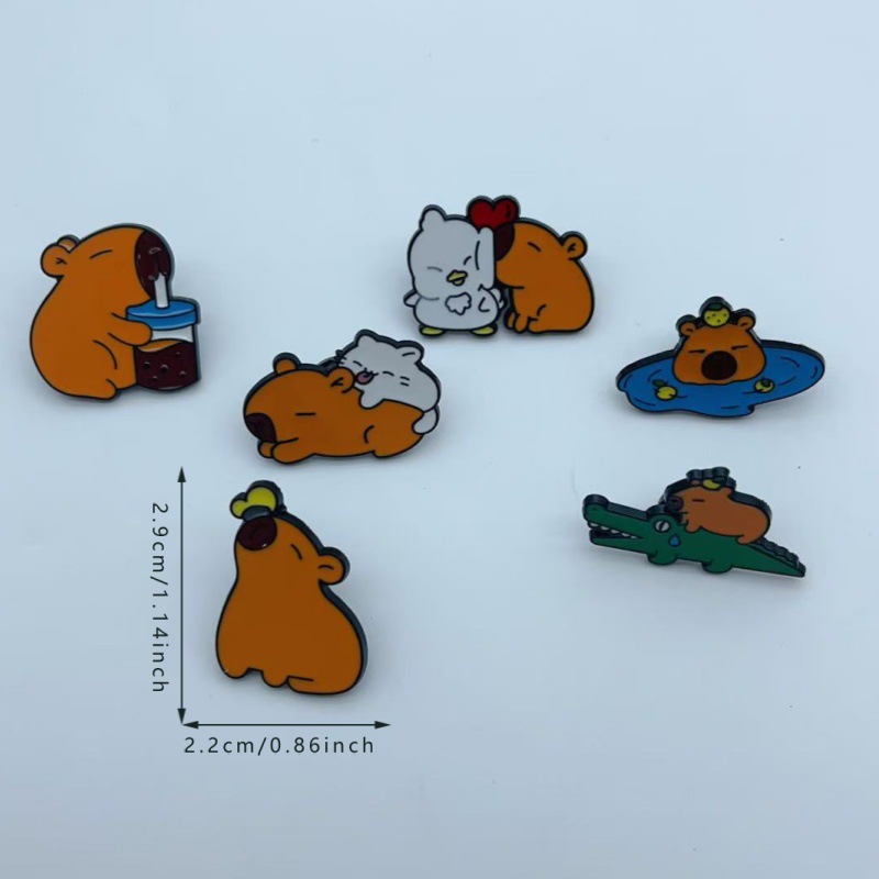 Capybara anime pin 10pcs a set