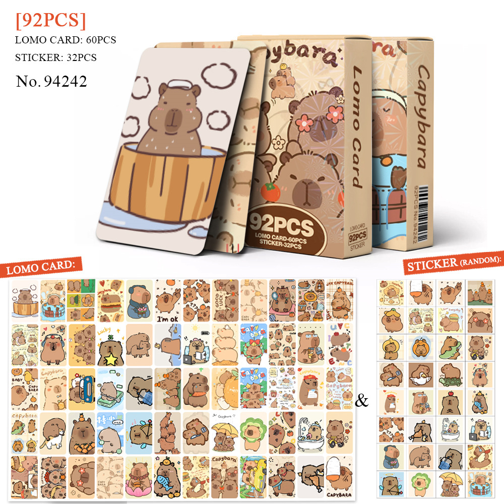 Capybara anime lomo cards 92 pcs a set
