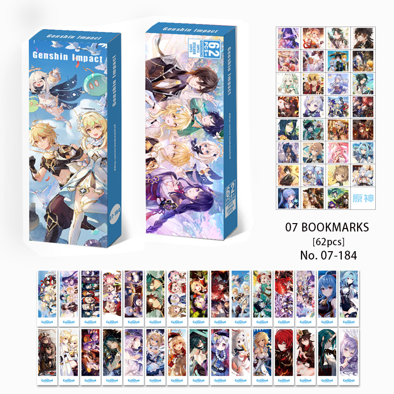 Genshin Impact anime bookmark 62pcs a set