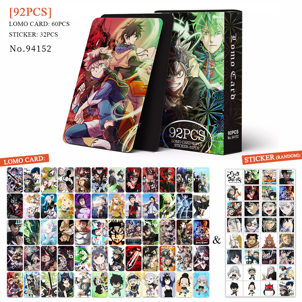 Black Clover anime lomo cards 92pcs a set