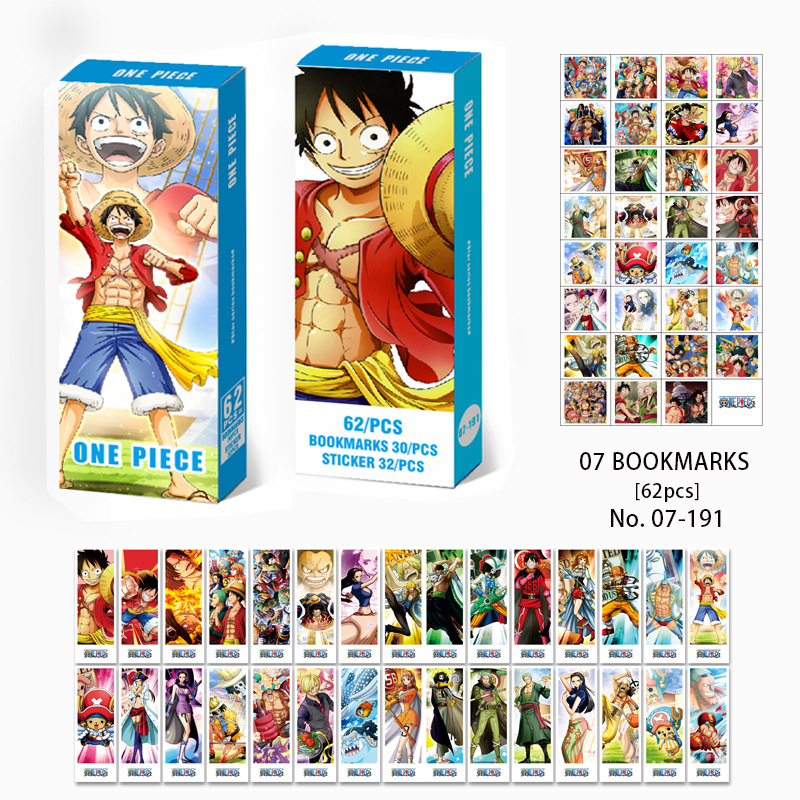 One Piece anime bookmark 62pcs a set