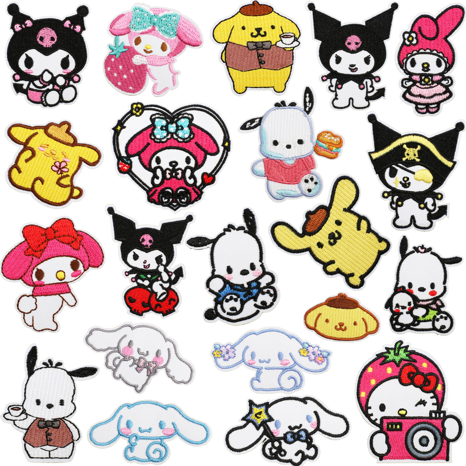 Kuromi anime embroidered fabric patch 10pcs a set