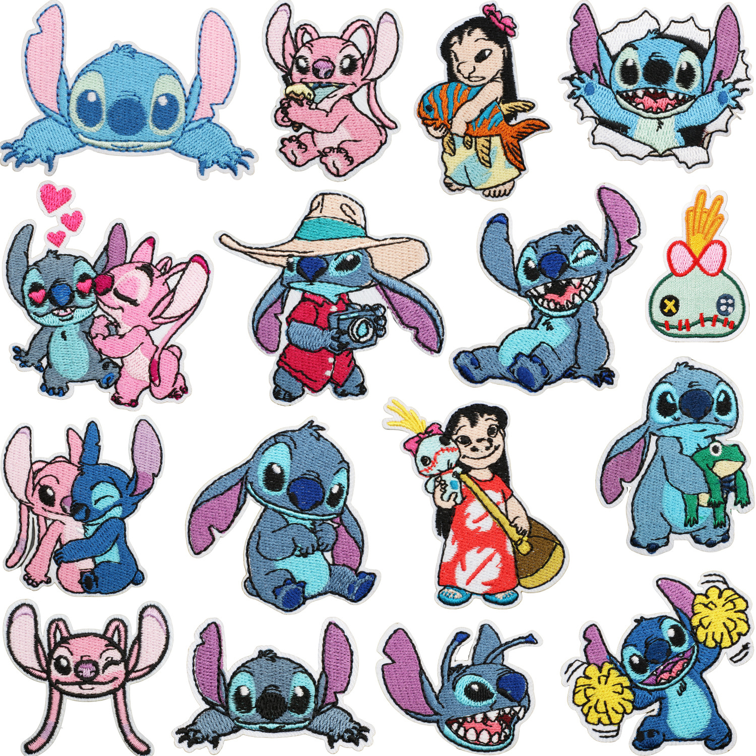 stitch anime embroidered fabric patch 10pcs a set