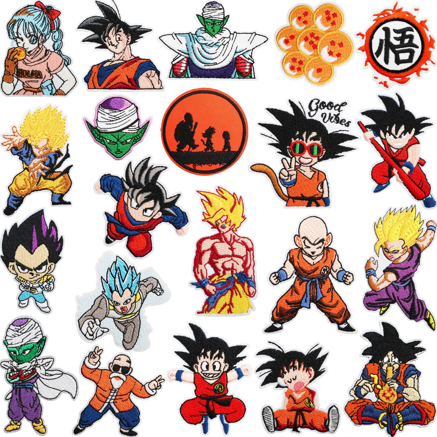 Dragon ball anime embroidered fabric patch 10pcs a set