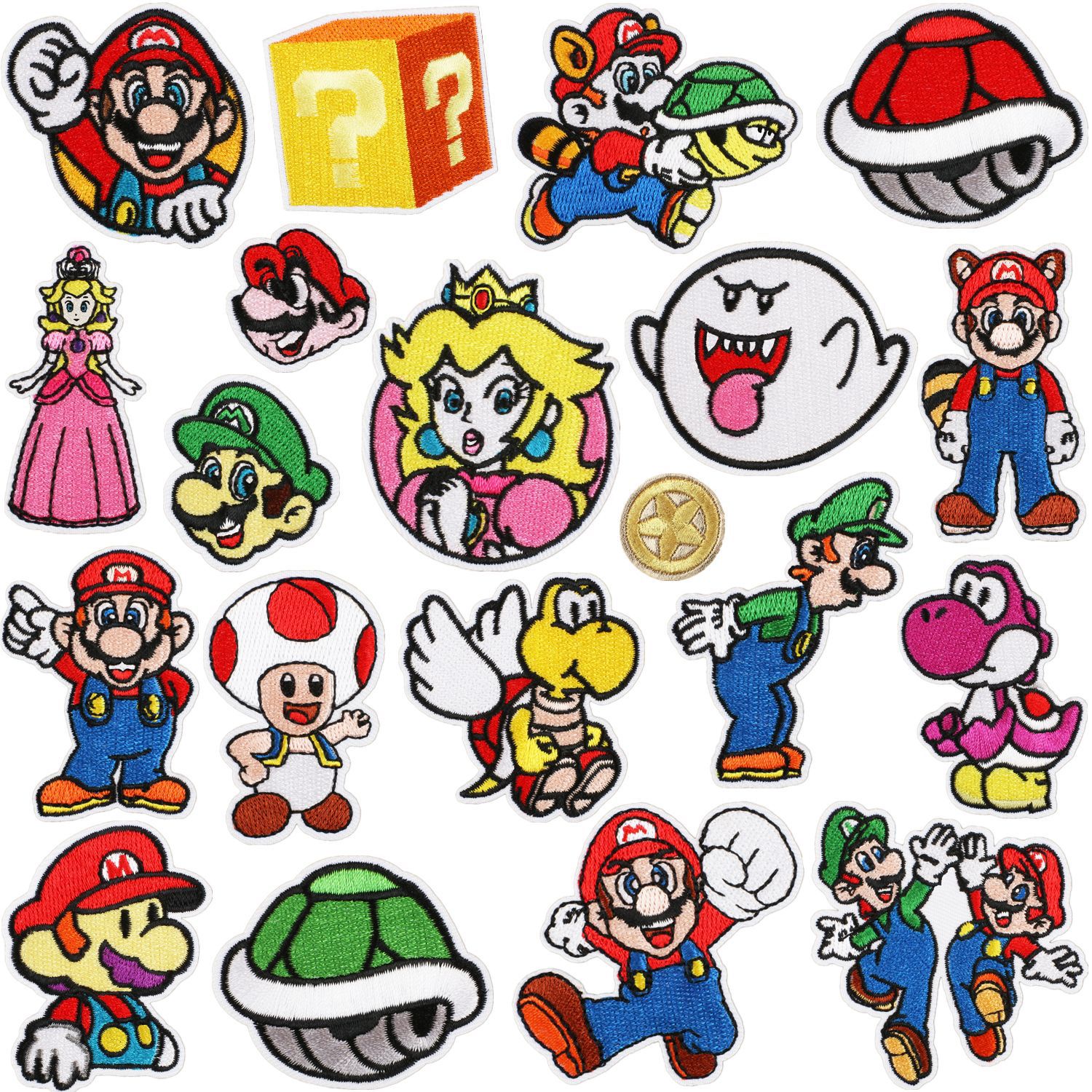 Super Mario anime embroidered fabric patch 10pcs a set