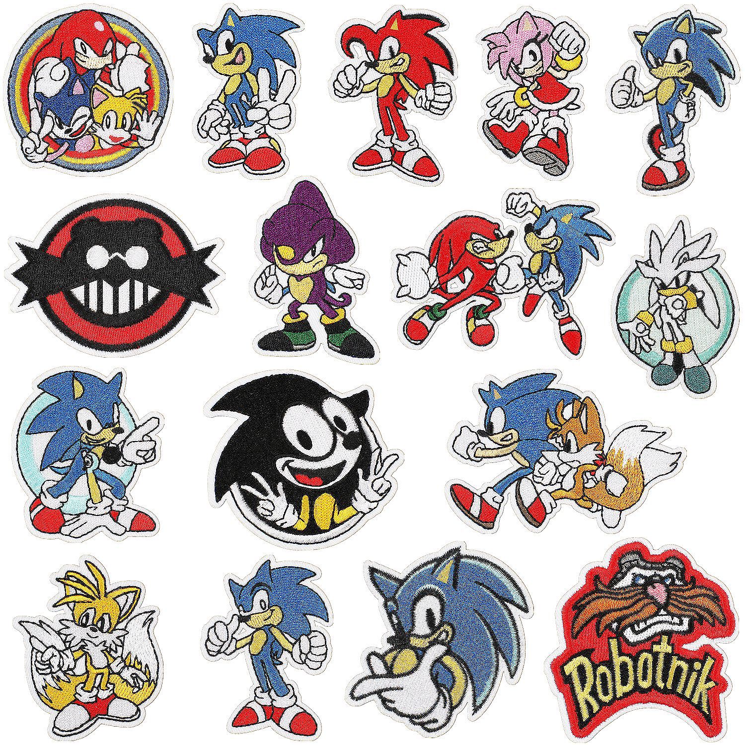 Sonic anime embroidered fabric patch 10pcs a set