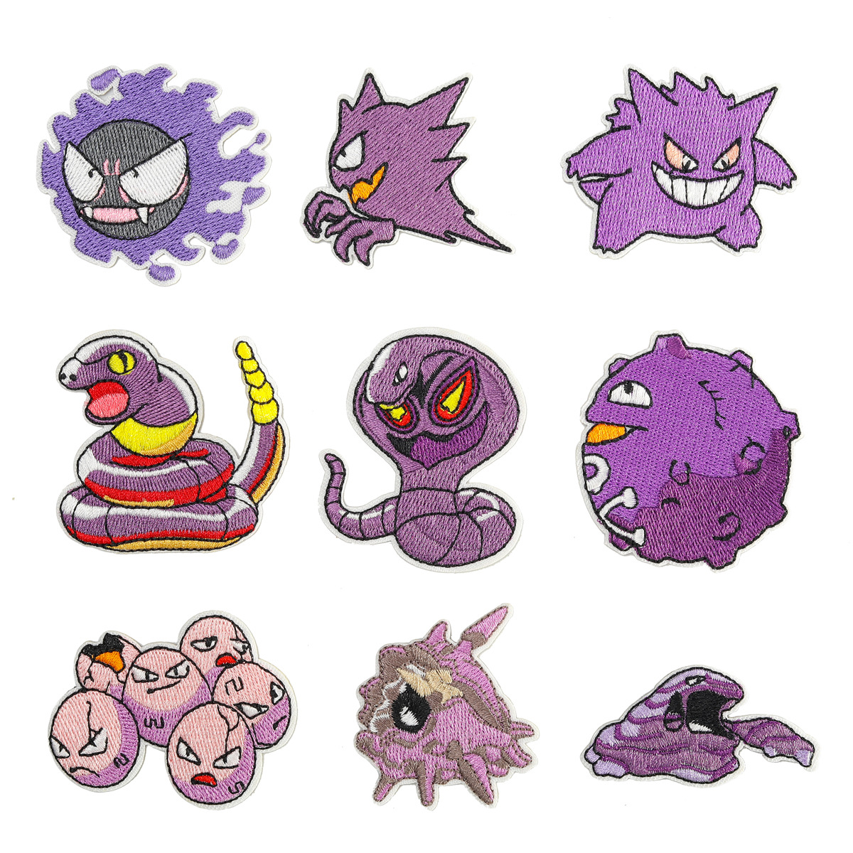 Demon slayer kimets anime embroidered fabric patch 10pcs a set