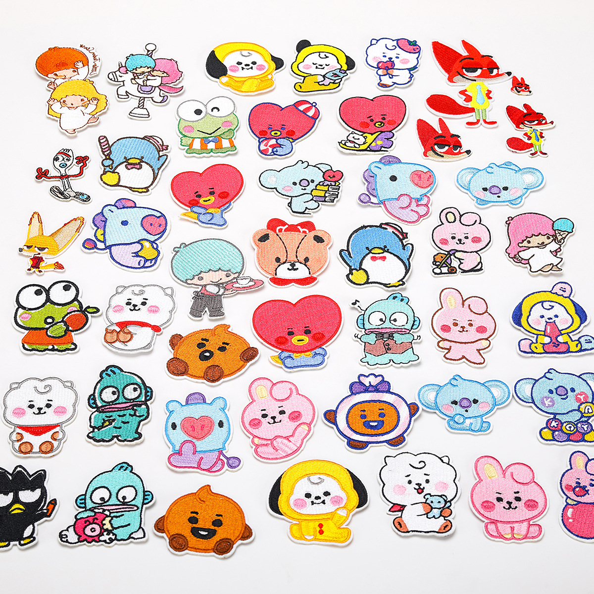 BTS anime embroidered fabric patch 10pcs a set