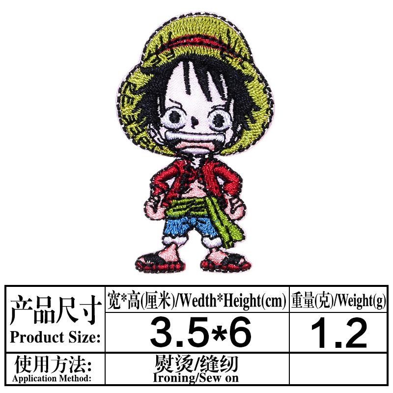 One Piece anime embroidered fabric patch 10pcs a set