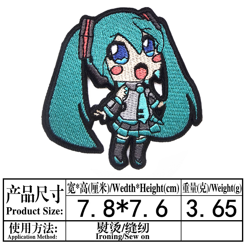 Hatsune Miku anime embroidered fabric patch 10pcs a set
