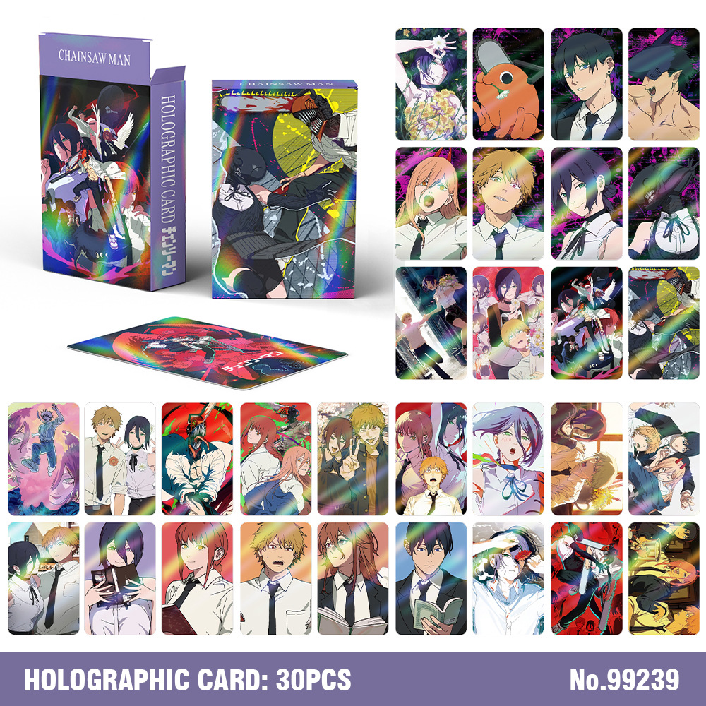 chainsaw man anime lomo cards 30pcs a set