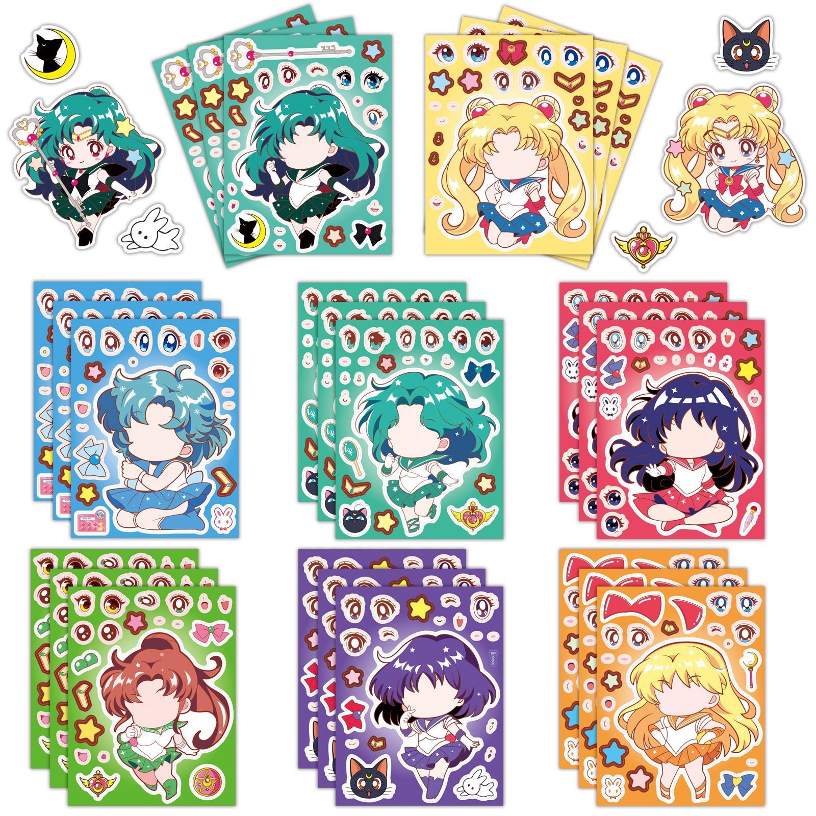 Sailor Moon Crystal anime DIY sticker price for 8pcs