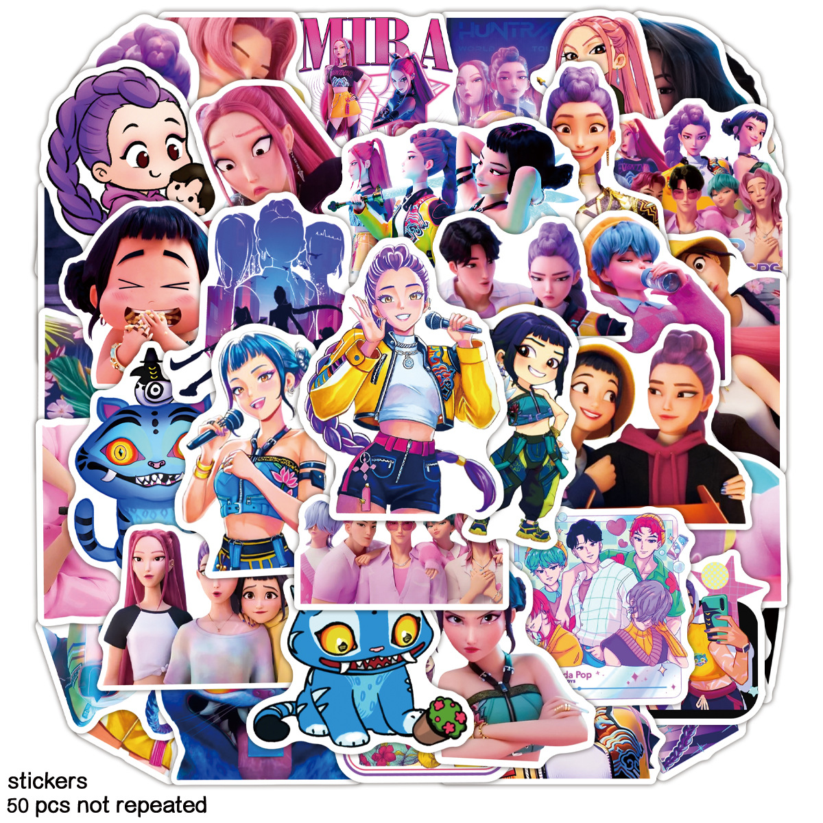 Kpop demon hunters anime stickers 50pcs a set