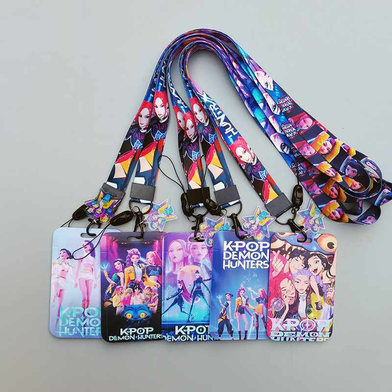Kpop demon hunters anime lanyard phonestrap7*11cm price for 10 pcs