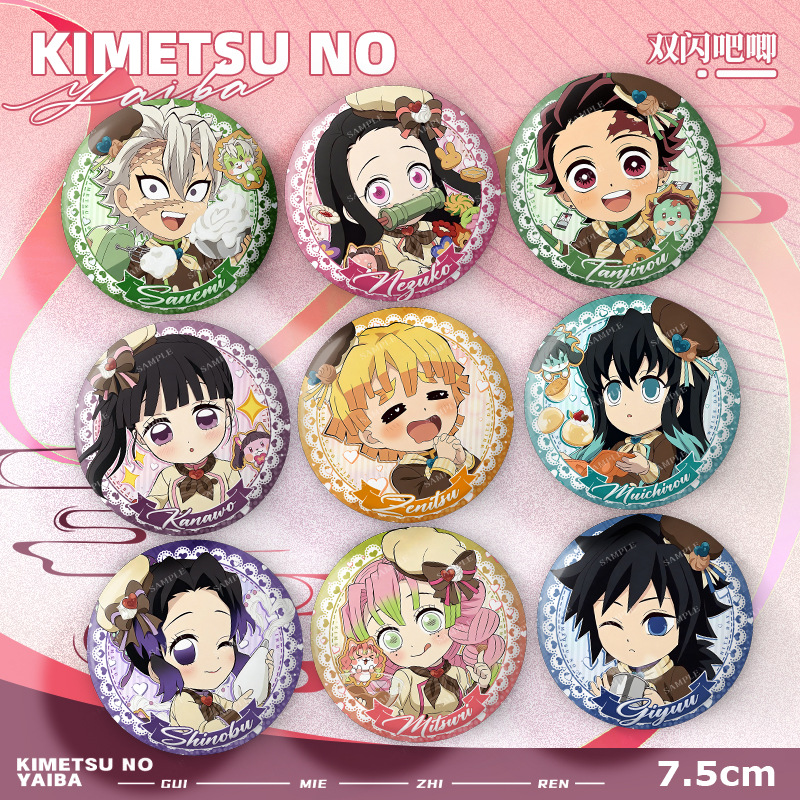 Demon slayer kimets anime pin 75mm