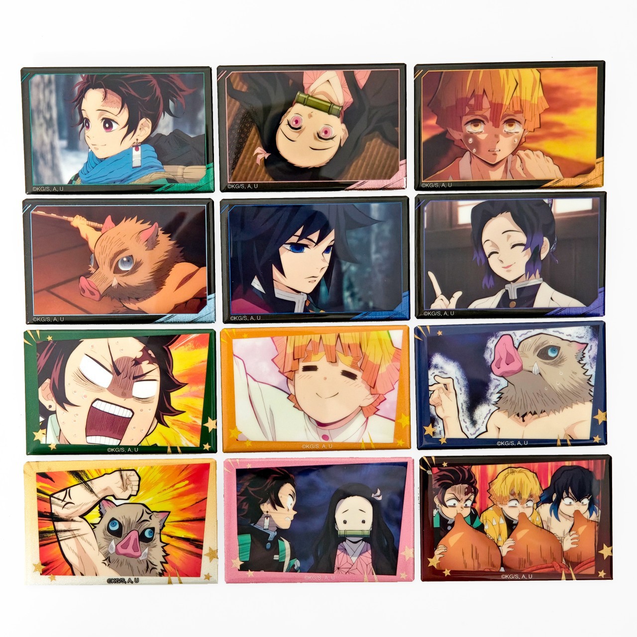 Demon slayer kimets anime pin 80*53mm 12 pcs a set