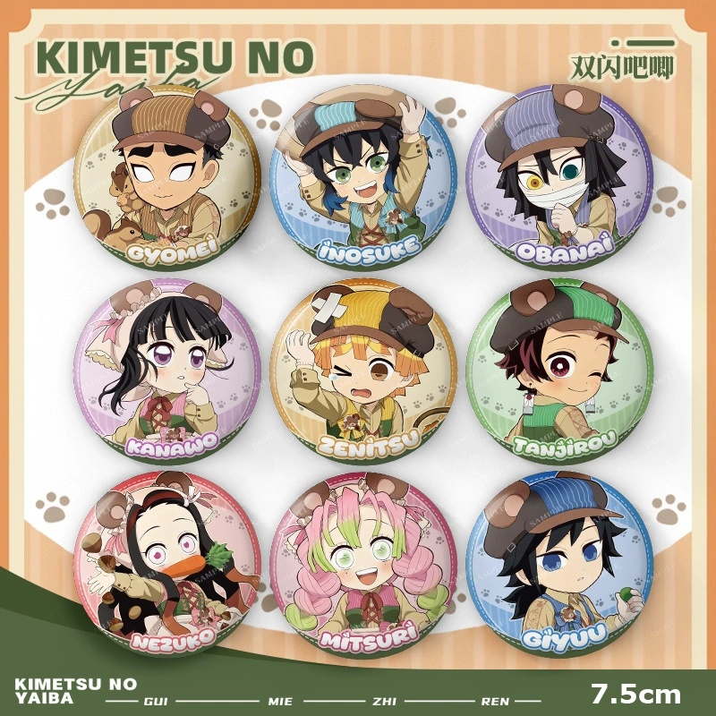 Demon slayer kimets anime pin 75mm
