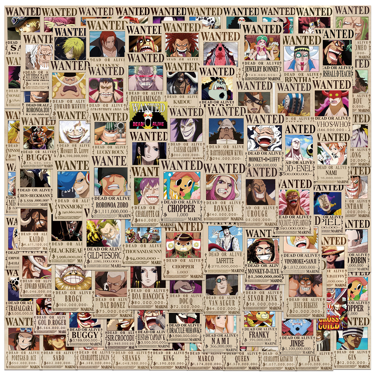 One Piece anime waterproof stickers 100pcs a set