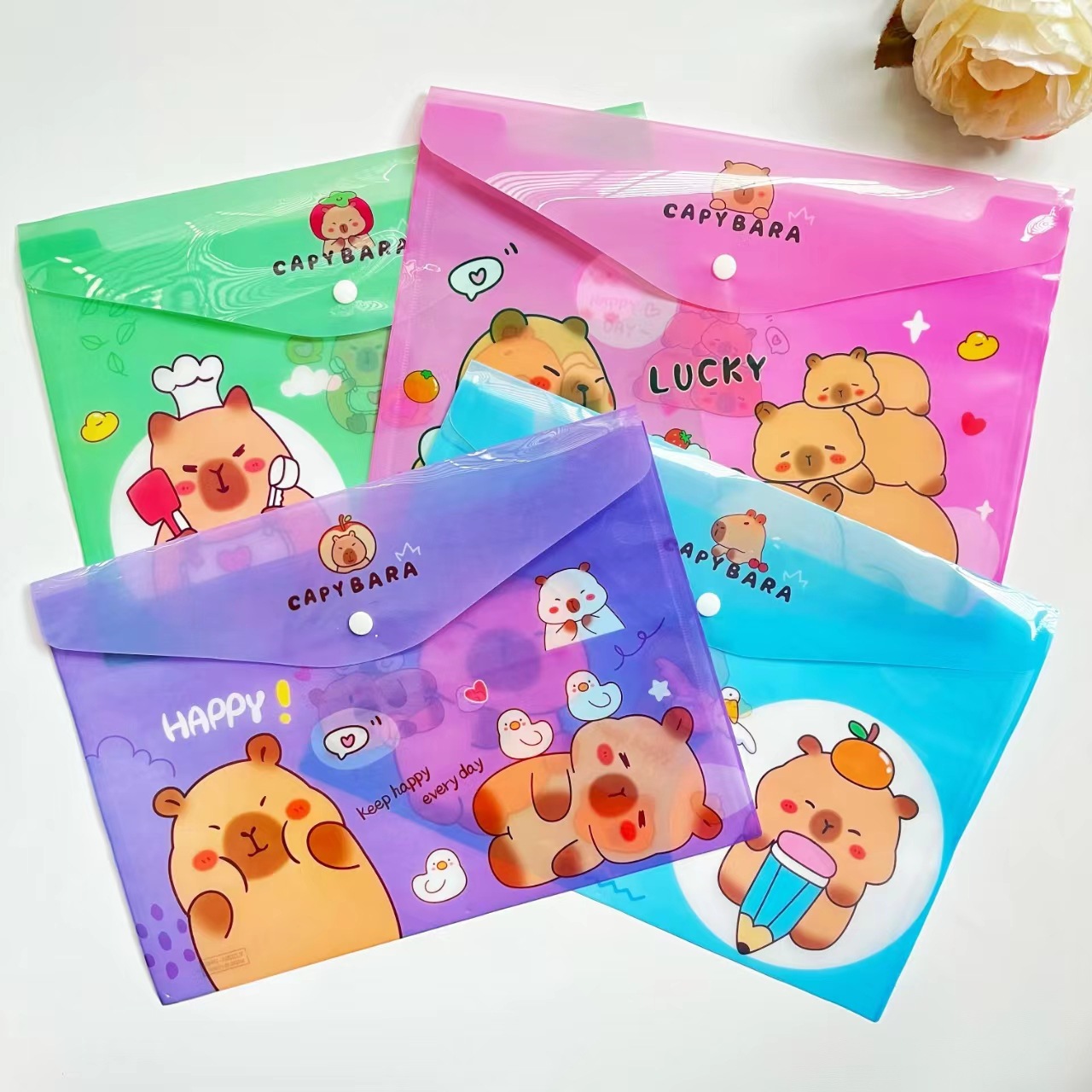Capybara anime A4 file bag 12 pcs a set