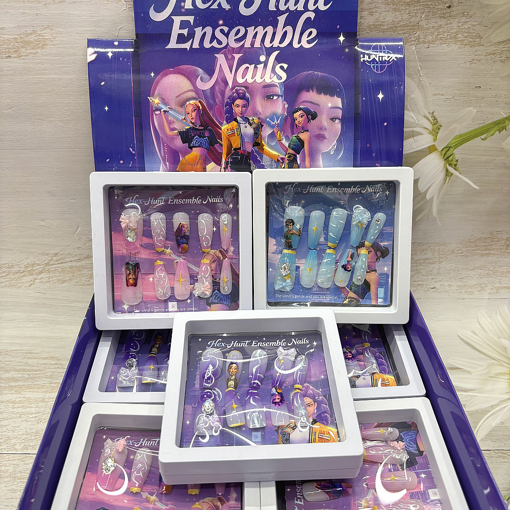 Kpop demon hunters anime nail stickers 18 pcs a set