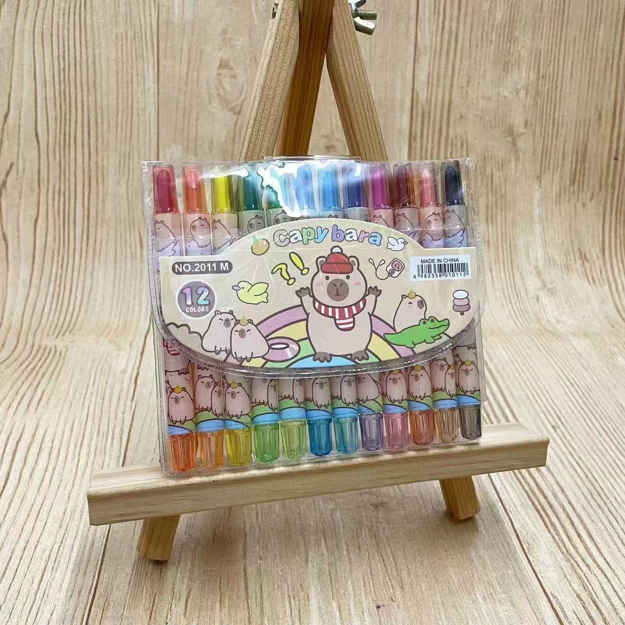 Capybara anime crayon 12 colors 5pcs a set