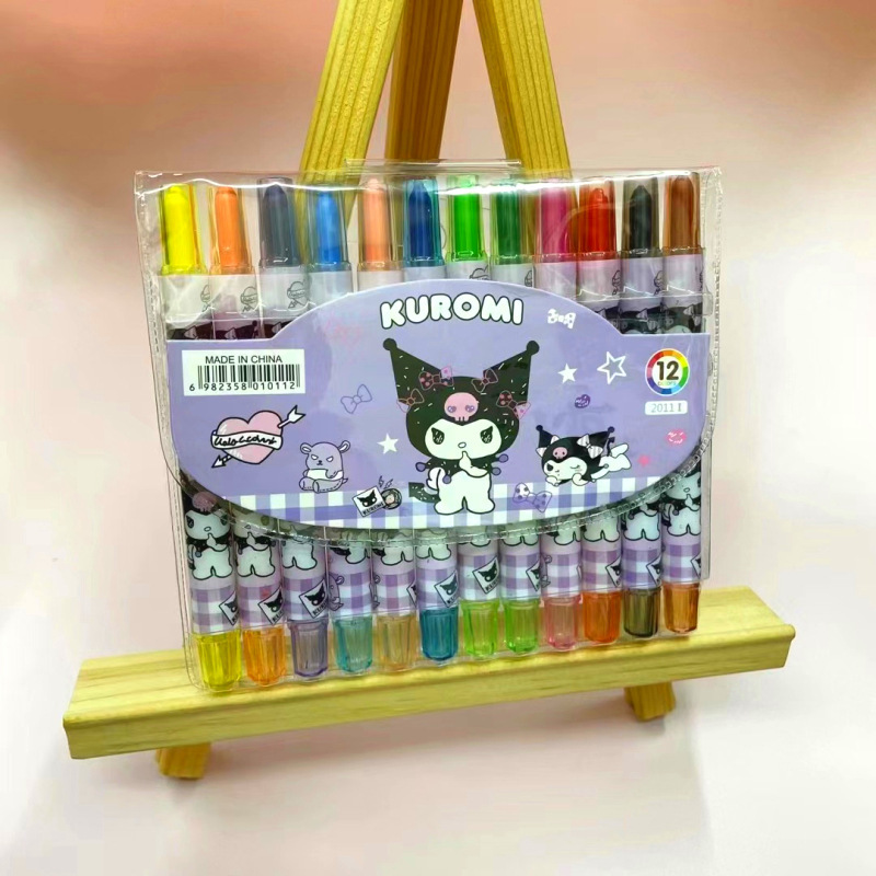 Kuromi anime crayon 12 colors 5pcs a set