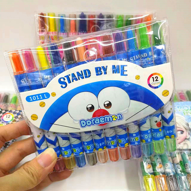 Doraemon anime crayon 12 colors 5pcs a set