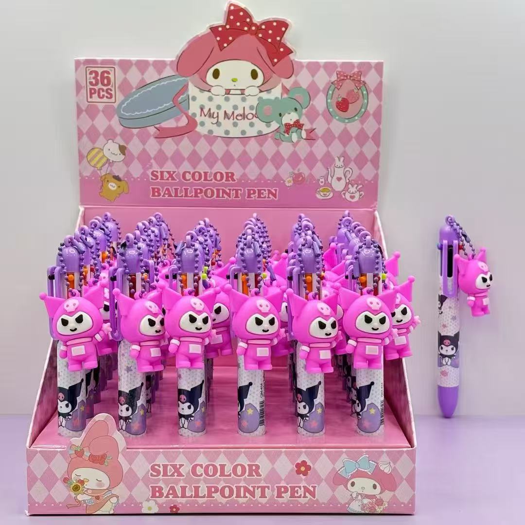 Kuromi anime six color ballpoint pen 36pcs a set