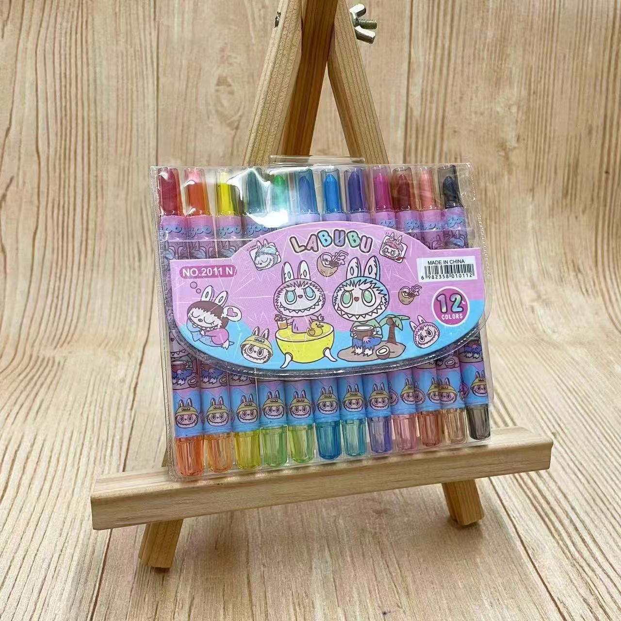 Labubu anime crayon 12 colors 5pcs a set
