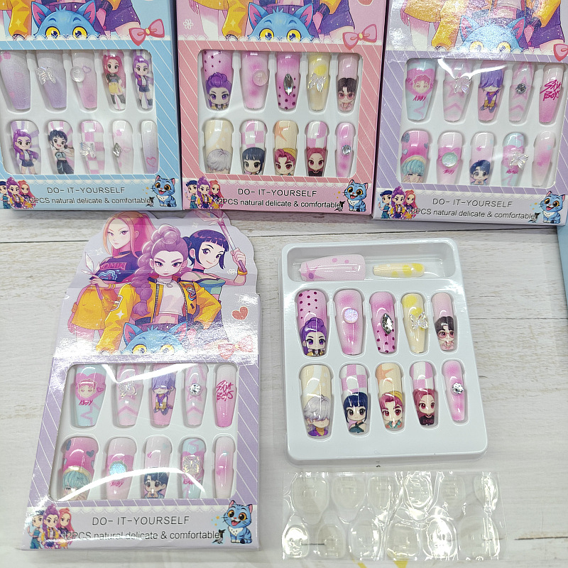 Kpop demon hunters anime nail stickers 12pcs a set