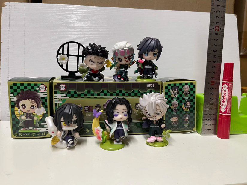 Demon slayer kimets anime figure 10cm 6pcs a set