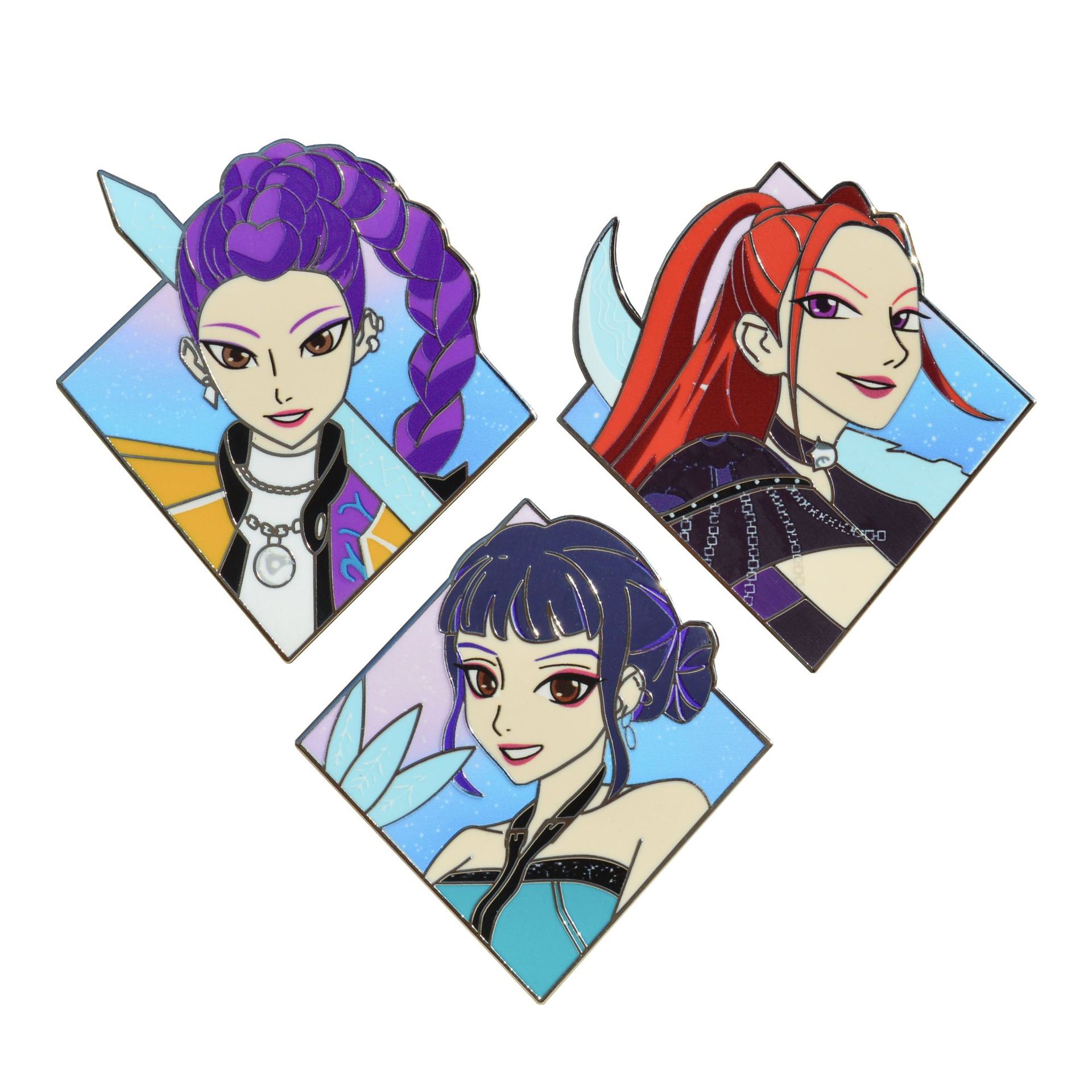 Kpop demon hunters anime pin 3pcs a set