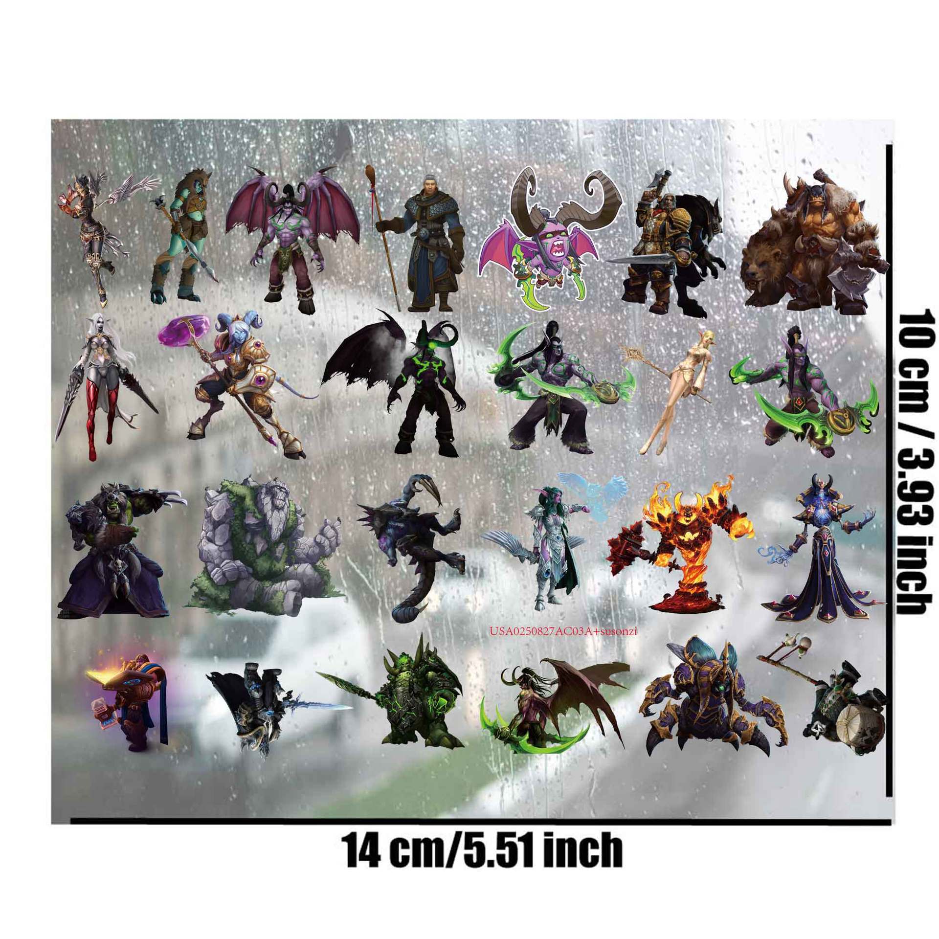 World of warcraft anime 3D waterproof sticker