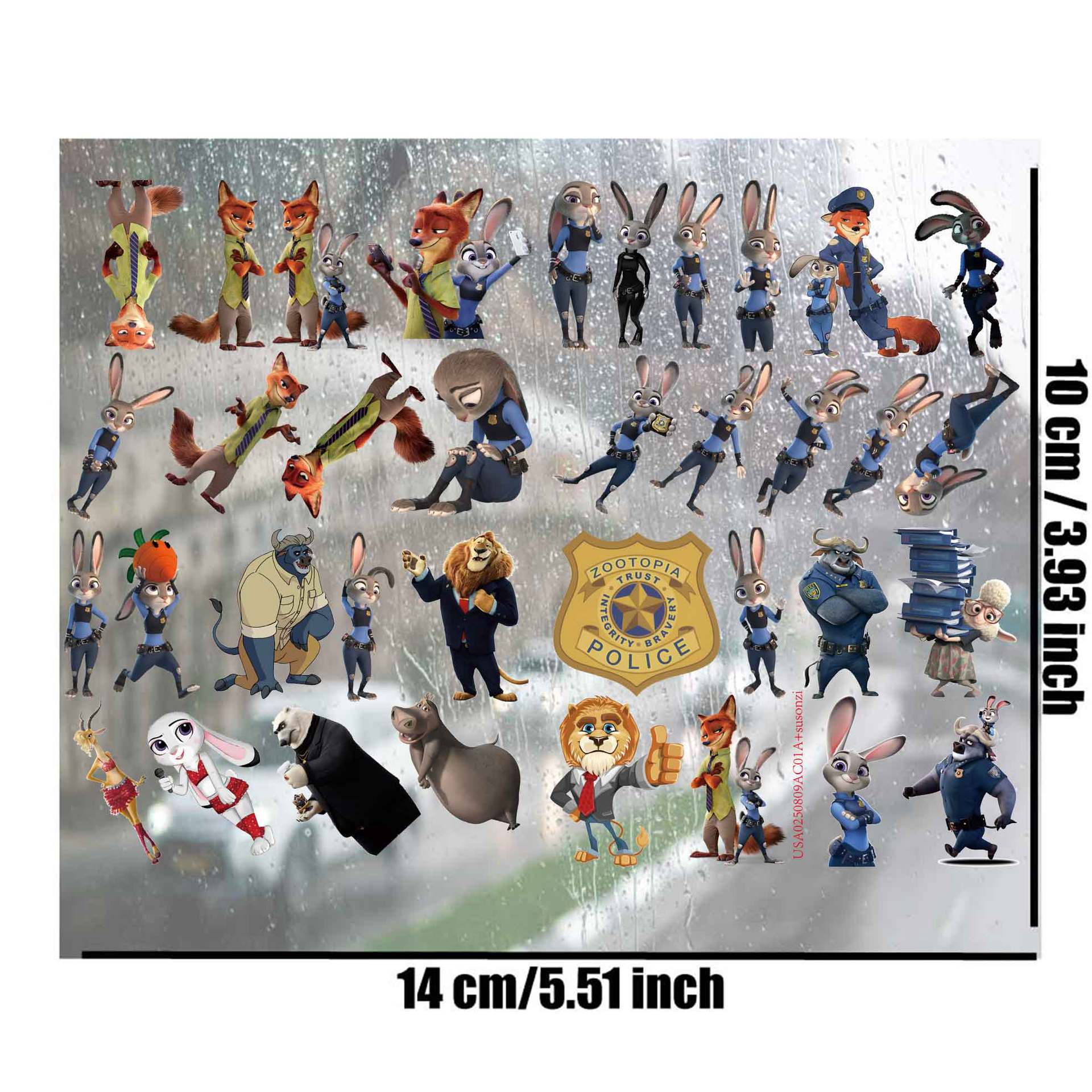 Zootopia anime 3D waterproof sticker