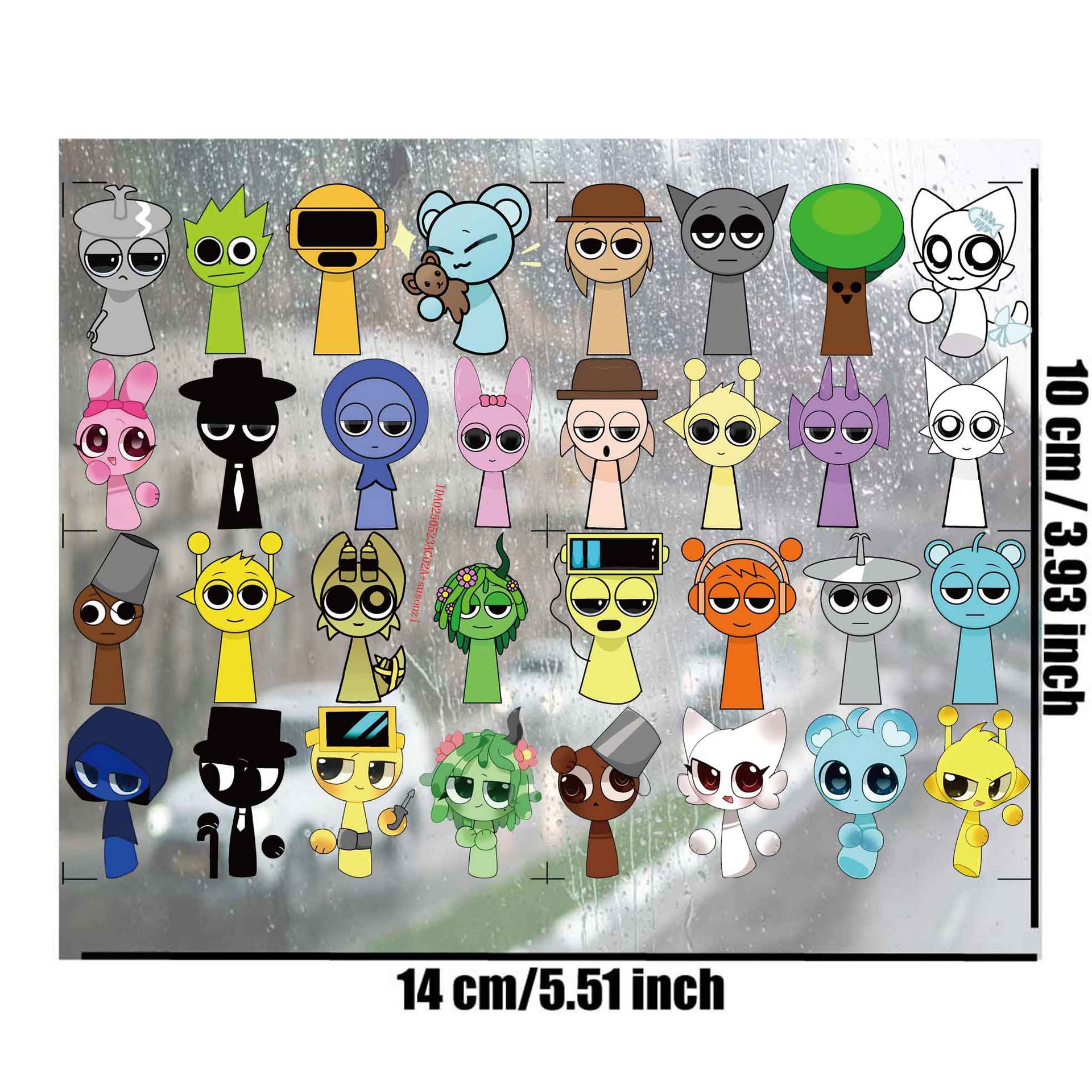 sprunki anime 3D waterproof sticker