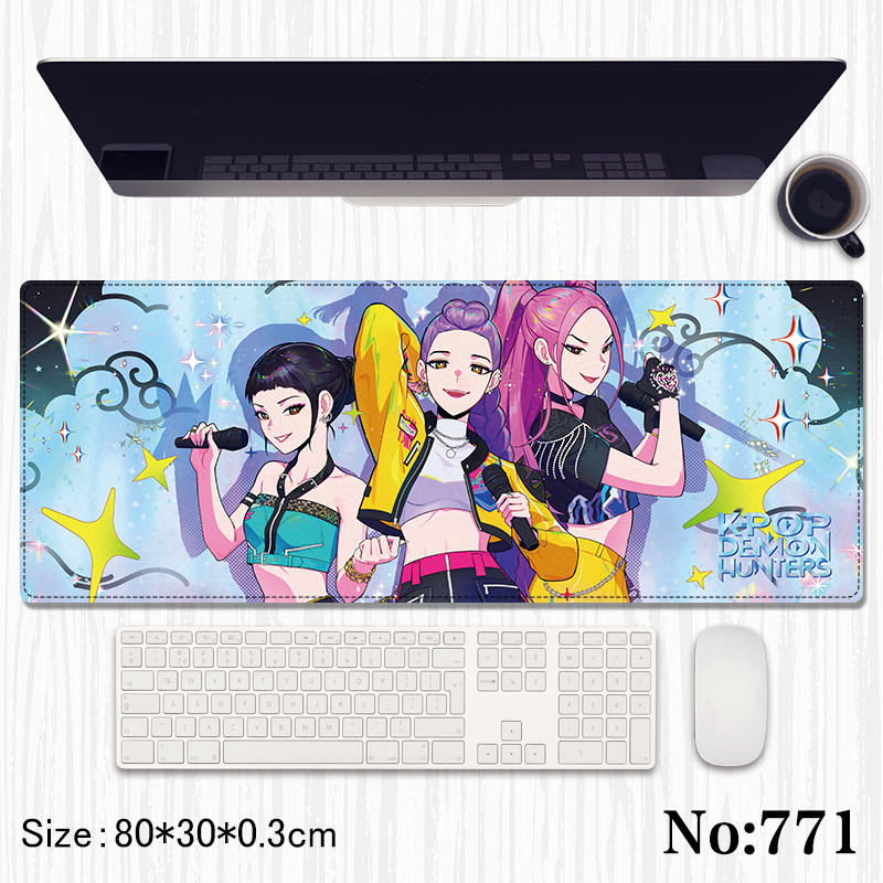 Kpop demon hunters anime Mouse pad 80*30*0.3cm