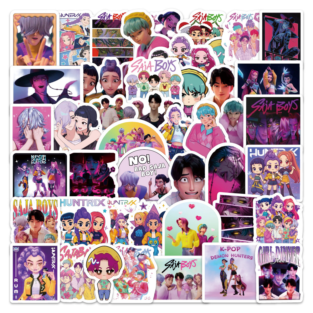 Kpop demon hunters anime waterproof stickers 100pcs a set