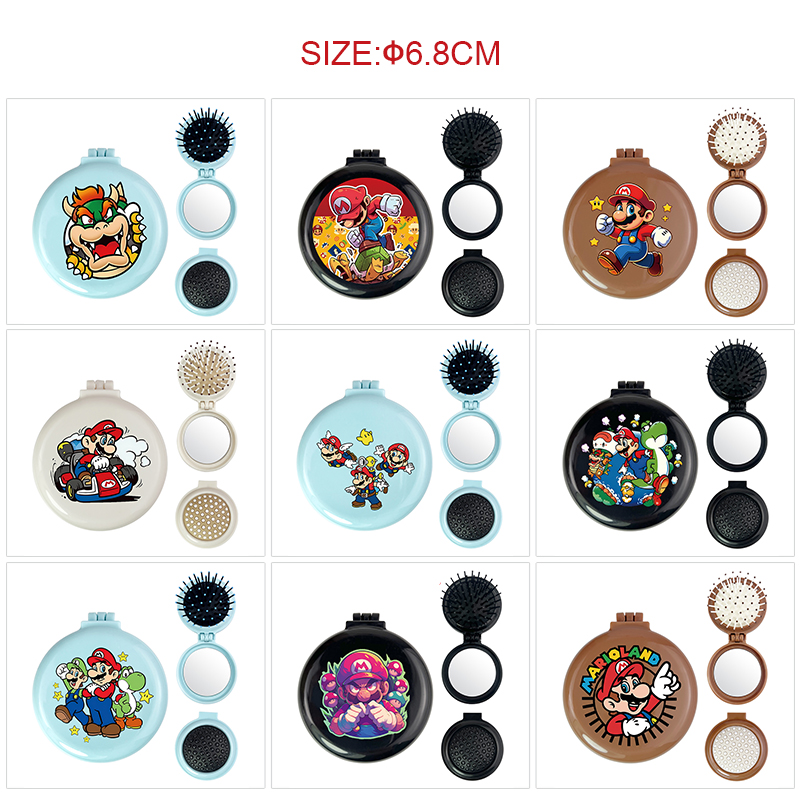 Super Mario anime multi functional small mirror and comb 5 pcs a set
