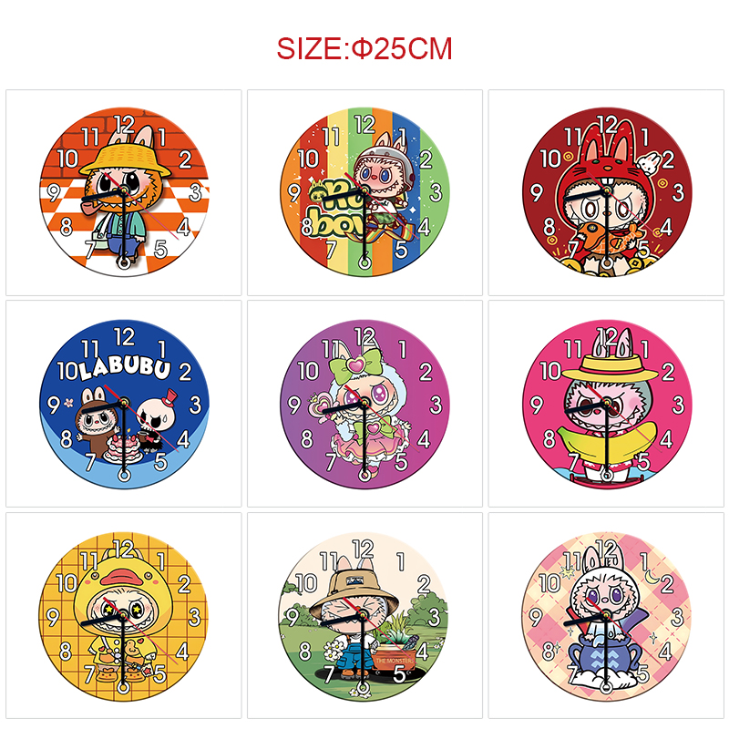 Labubu anime wall clock