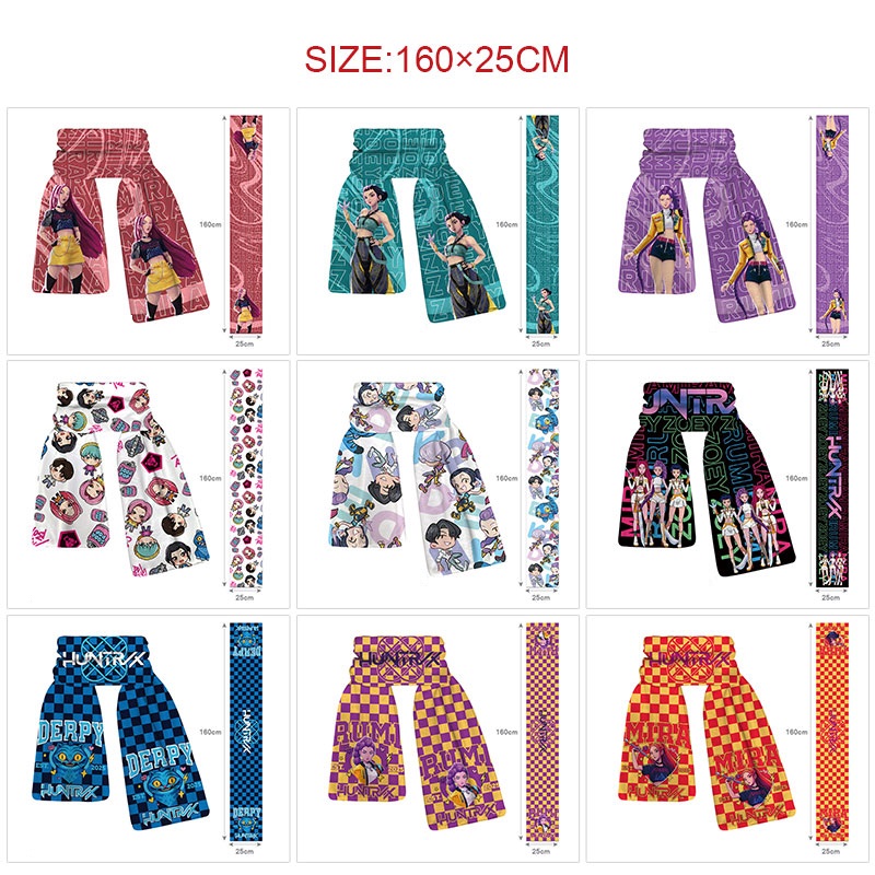 Kpop demon hunters anime scarf