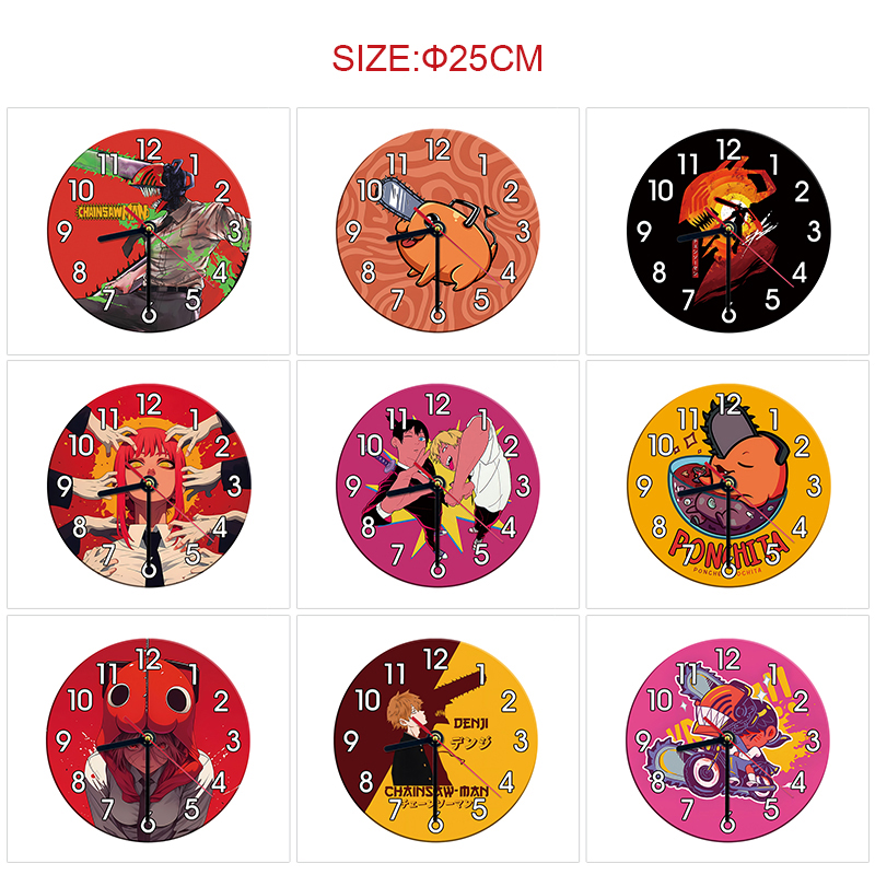 chainsaw man anime wall clock