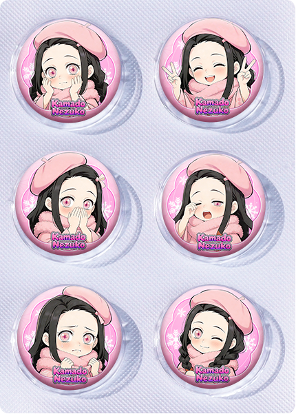 Demon slayer kimets anime pin 6pcs a set 25mm