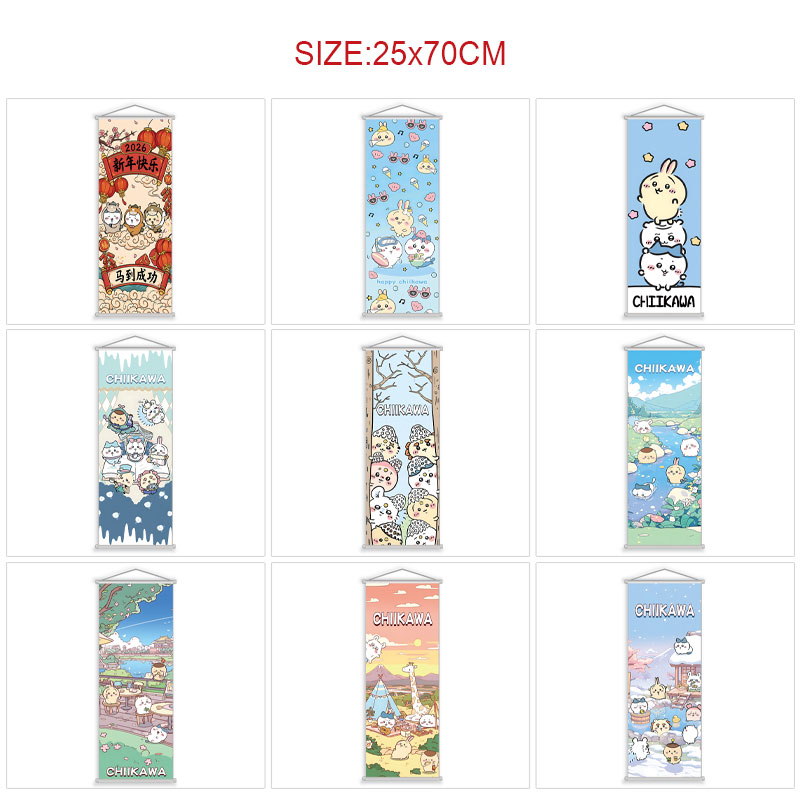 Chiikawa anime wallscroll 25*70cm price for 5 pcs