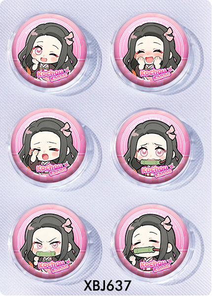 Demon slayer kimets anime pin 6pcs a set 25mm