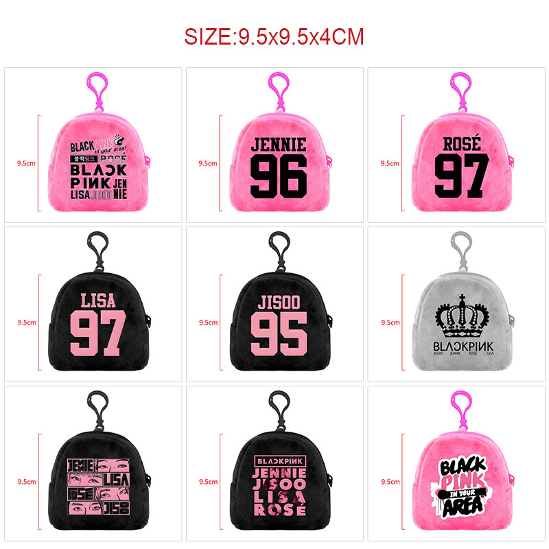 black pink anime bag 9.5*9.5*4cm