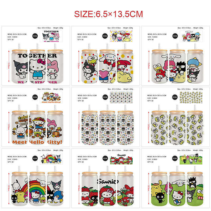 Kuromi anime glass cup 350ml