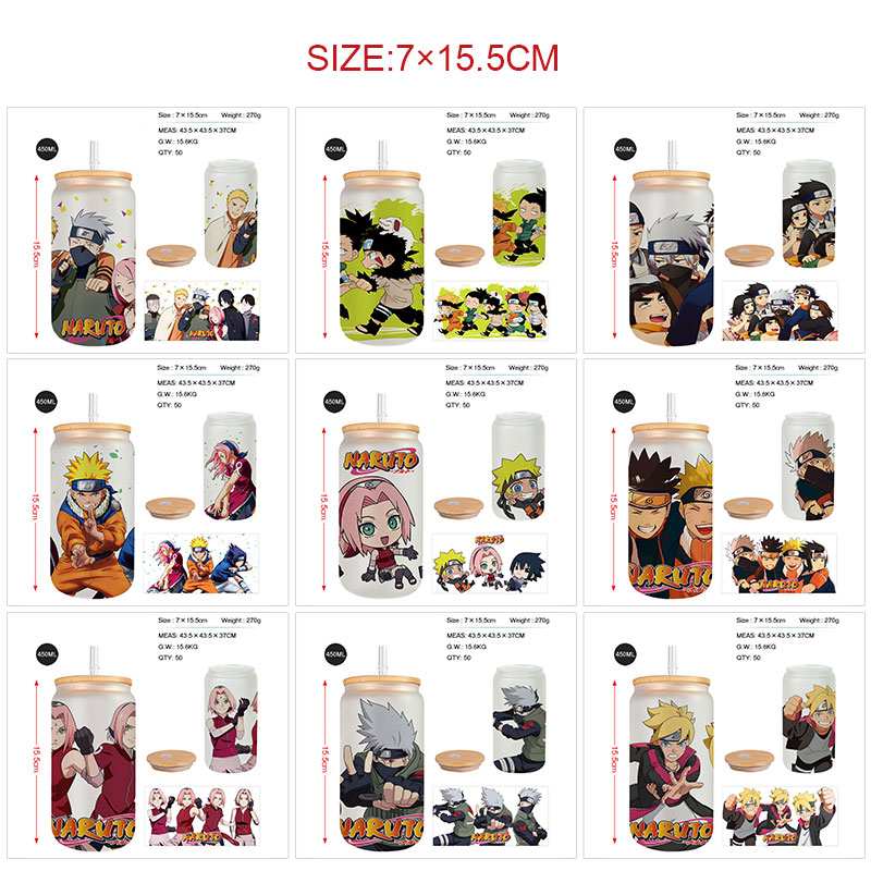Naruto anime glass cup 450ml